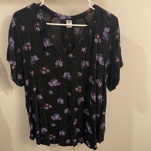 Old navy black floral shirt